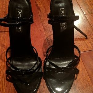 Heels shoes patent leather strappy